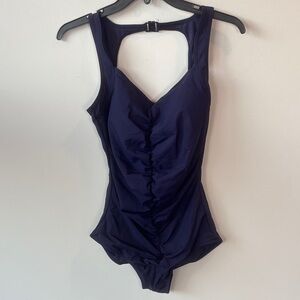Suit Yourself Tummy Thinner Elegant ruched One-Piece Swimsuit Sz 14